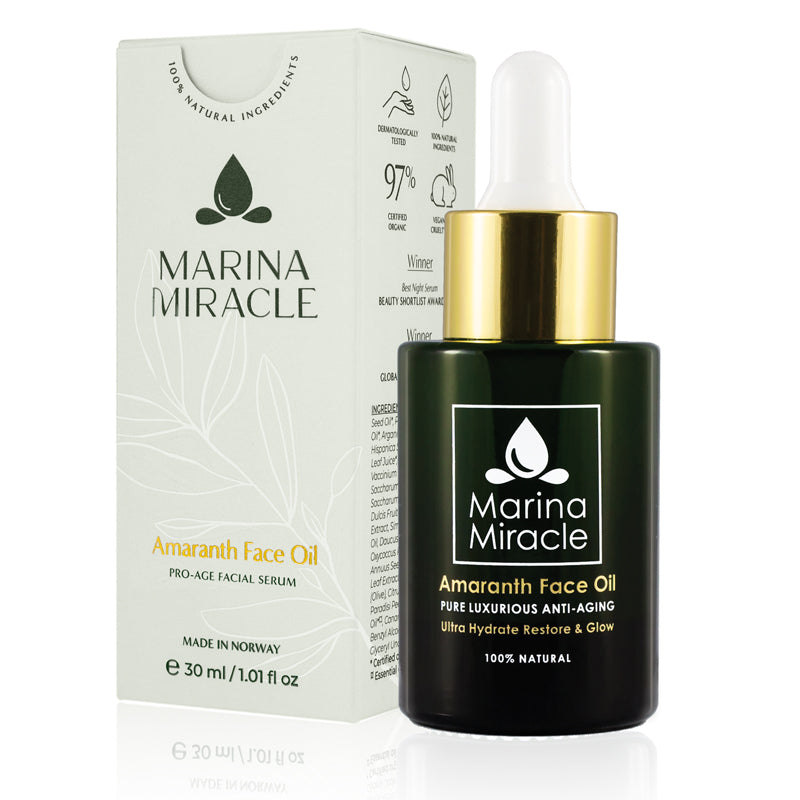 Luxurious, natural and pure face oil for anti-ageing. Creates the perfect base for makeup and a dewy fresh complexion.