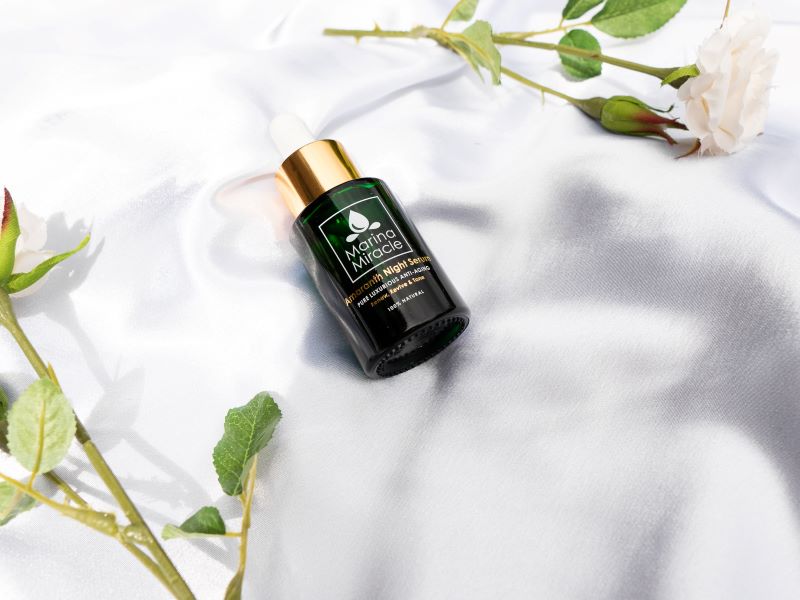 luxury natural and organic night serum with rich amaranth and organic ingredients